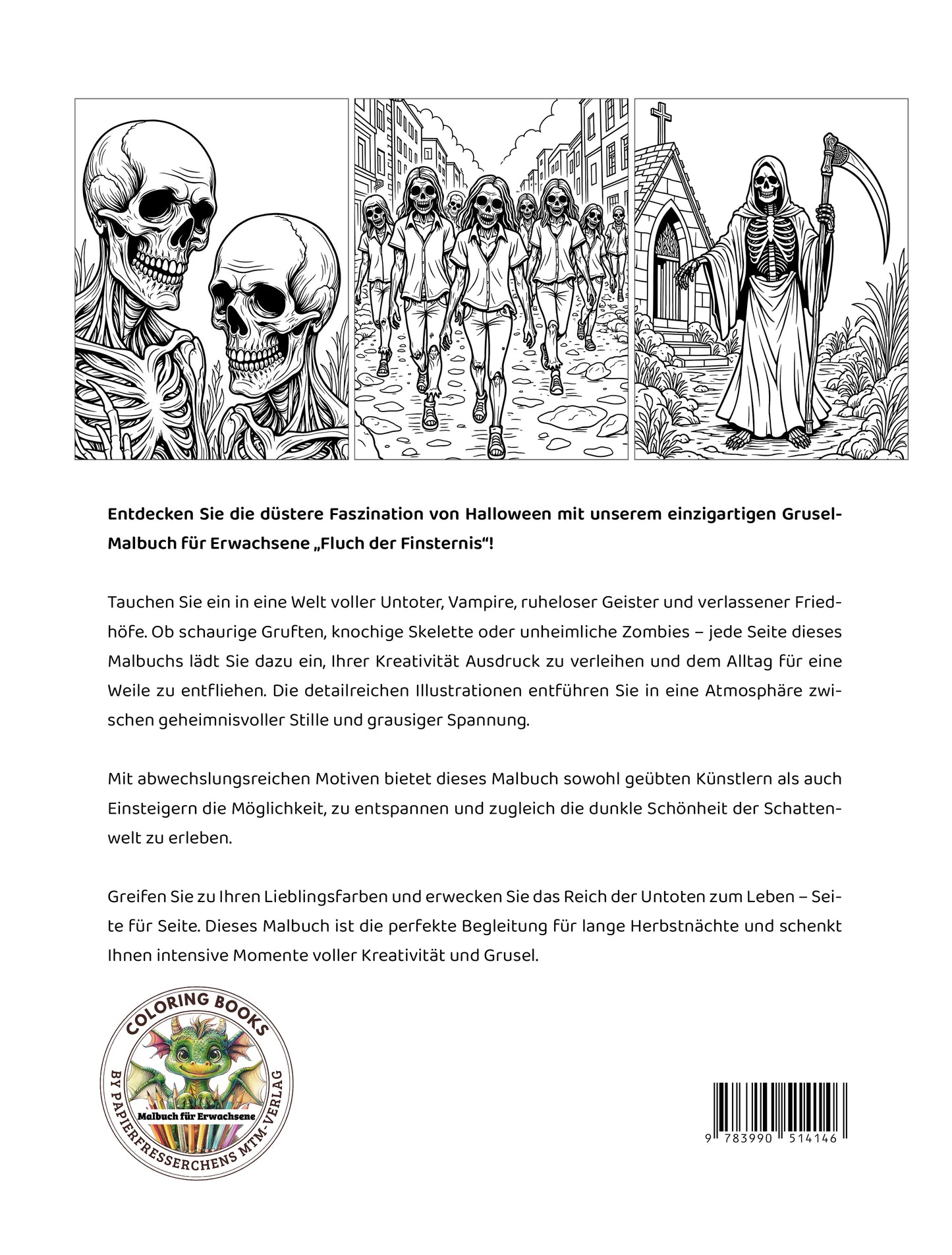 Fluch der Finsternis - Malbuch für Erwachsene - Vampire, Untote, Zombies