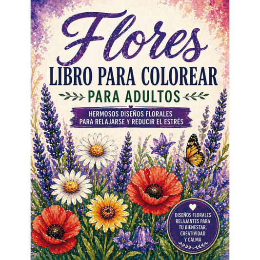 Flores Libro para Colorear para Adultos - Download PDF
