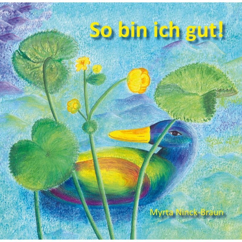 Erpel auf einem Teich, Illustration