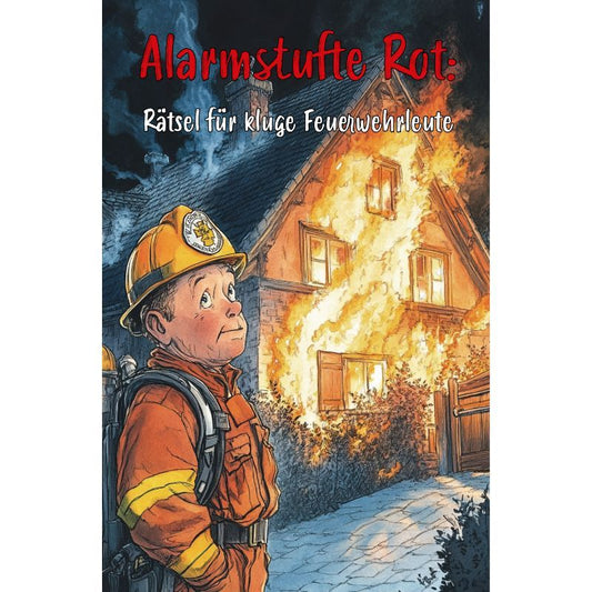 Feuerwehrmann vor brennndem Haus