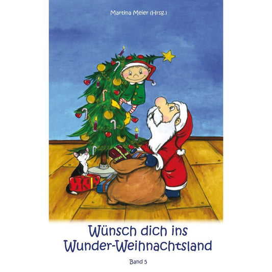 Nikolaus mit Elfe in Weihnachtsbaum