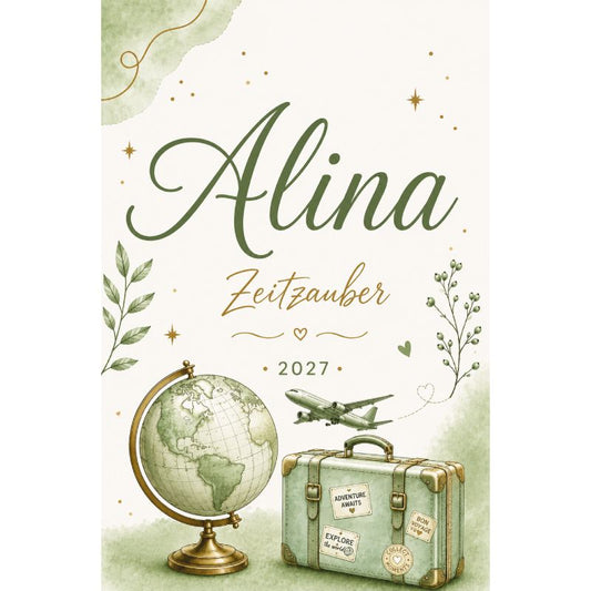 Alina Kalender 2027 - Wochenplaner, Tagebuch, für Frauen  in Schwarz-Weiß