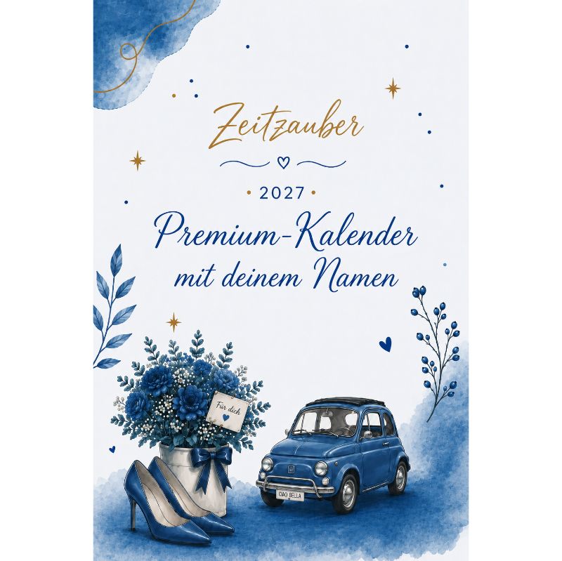 Taschenbuch farbig: Premium Namenskalender 2027 mit deinem Namen -  Wochenplaner, Tagebuch