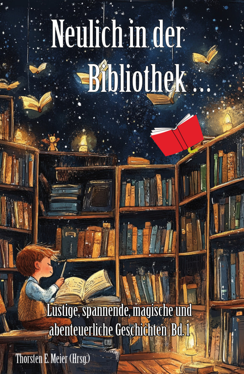 Junge in der Bibliothek