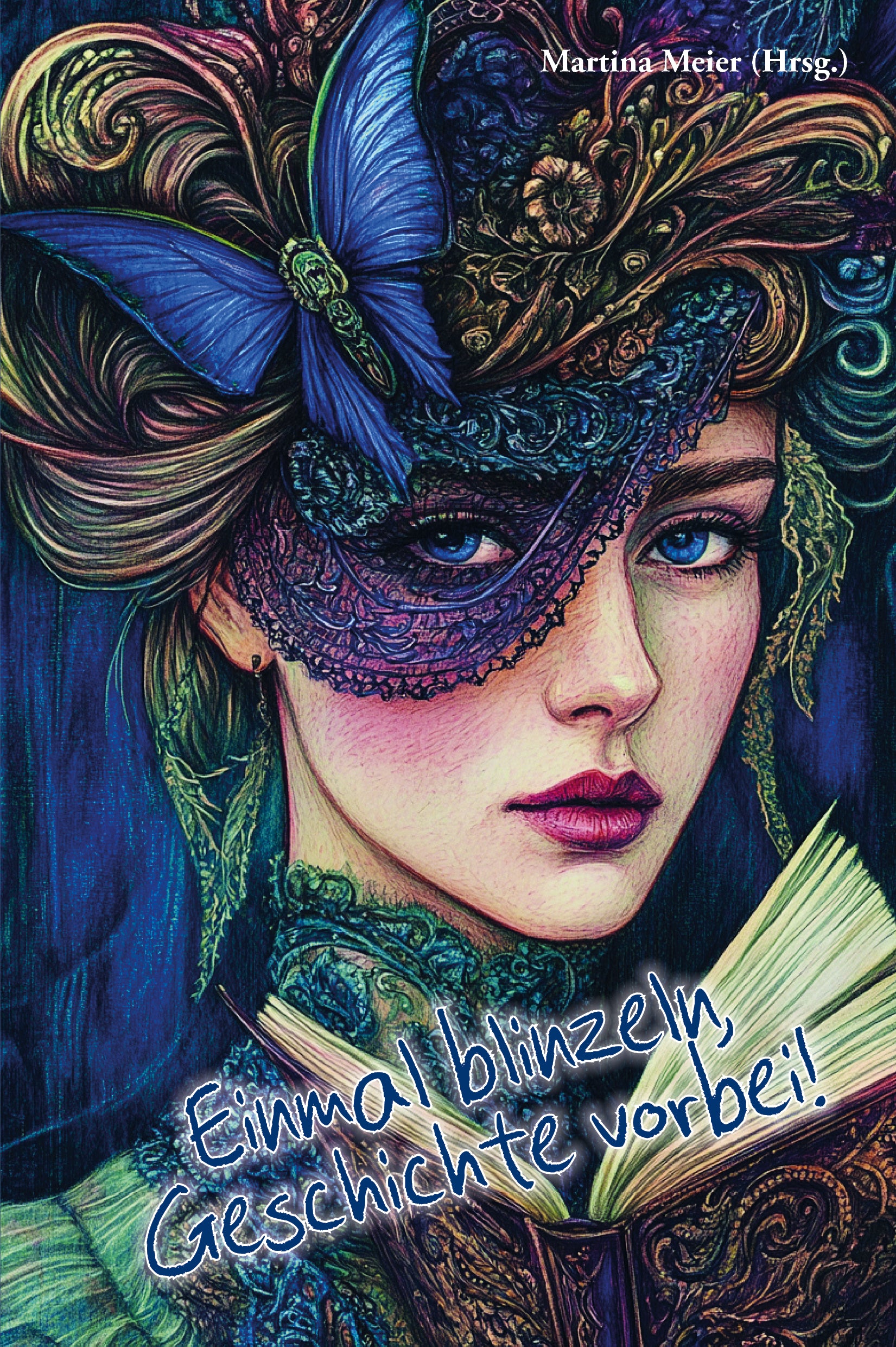 Halb verschleierte, mystische Frau, Buchcover
