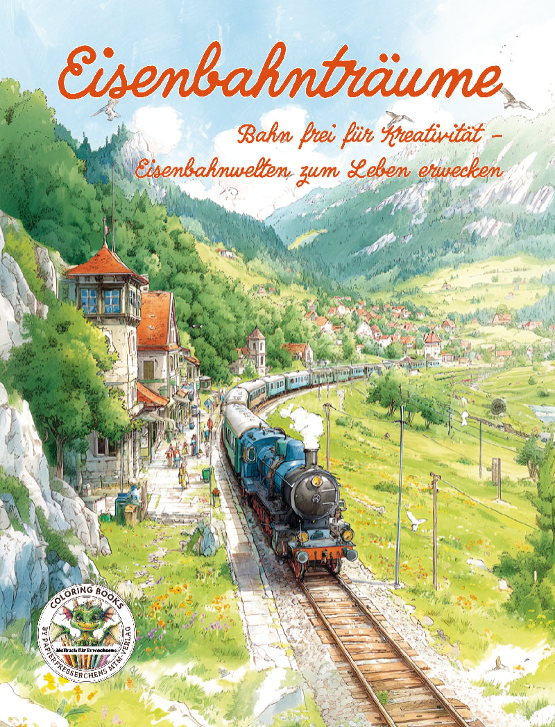 Einsenbahnlandschaft, Cover für Malbuch