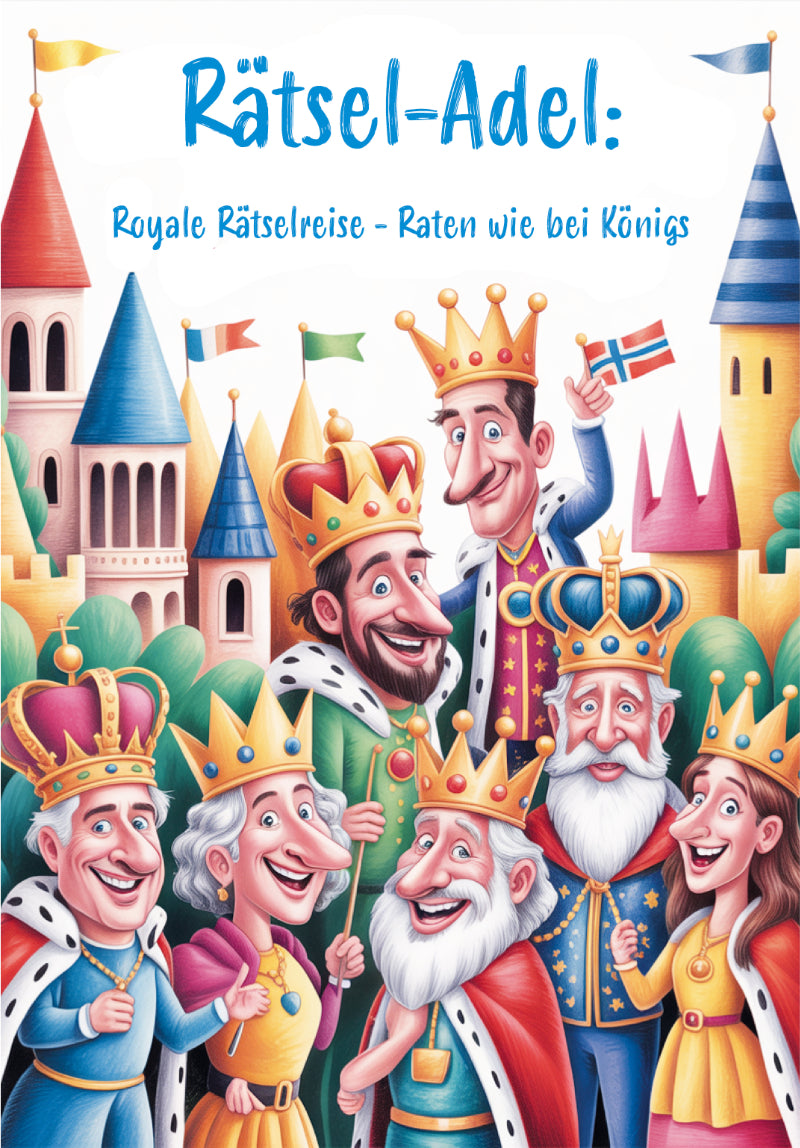 Könige, Illustration für ein Rätselbuch für Erwachsene