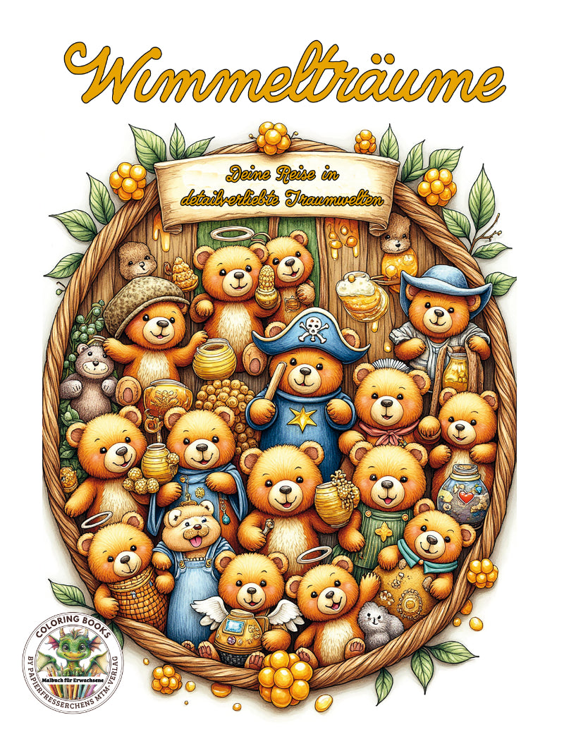 Malbuchcover für Erwachsene, Wimmelbild