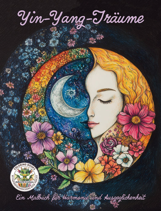 Malbuchcover für Erwachsene Yin Yang