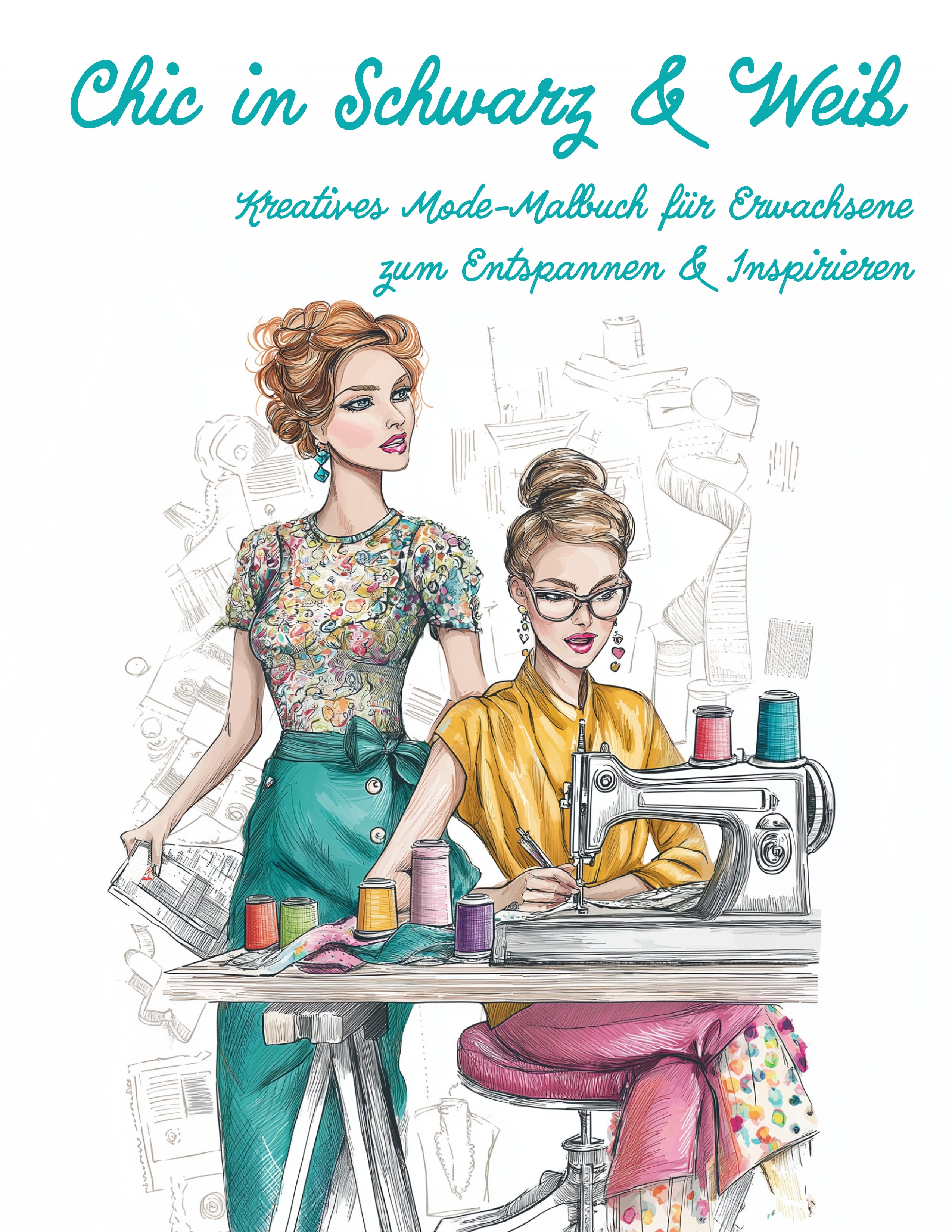 Chic in Schwarz & Weiß - Kreatives Mode-Malbuch für Erwachsene - PDF-Download