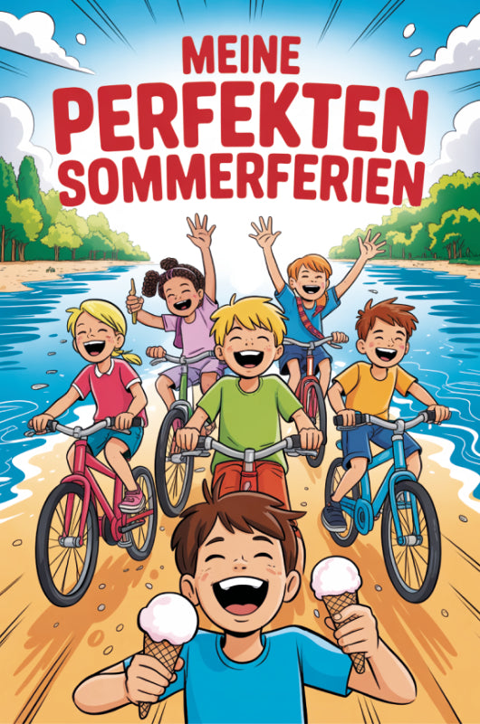 Meine perfekten Sommerferien, Cover mit fröhlichen Kindern
