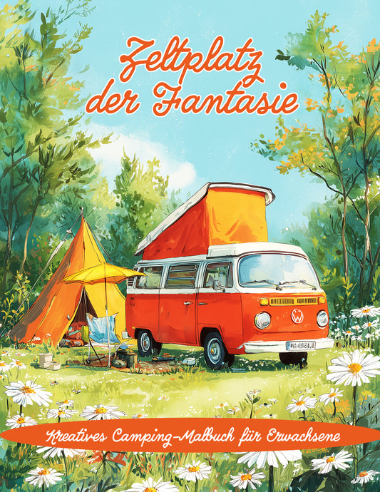 Alter Campingbulli in Orange