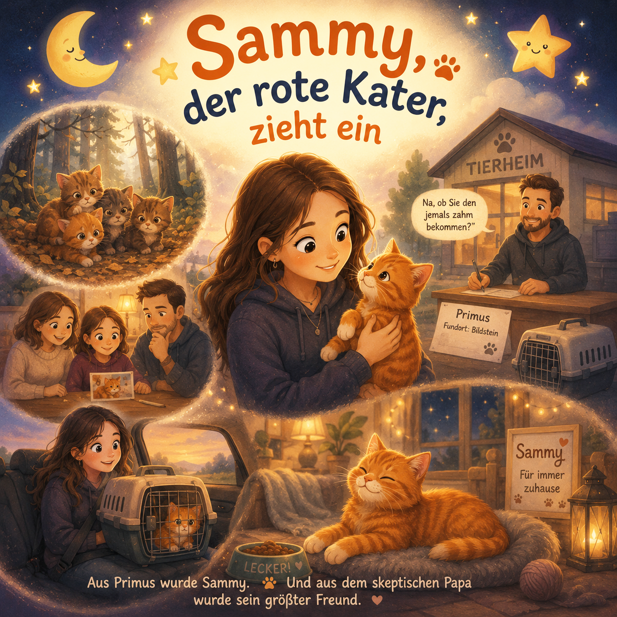 Sammy, der rote Kater, zieht ein - 3 Minuten Geschichte - Podcast